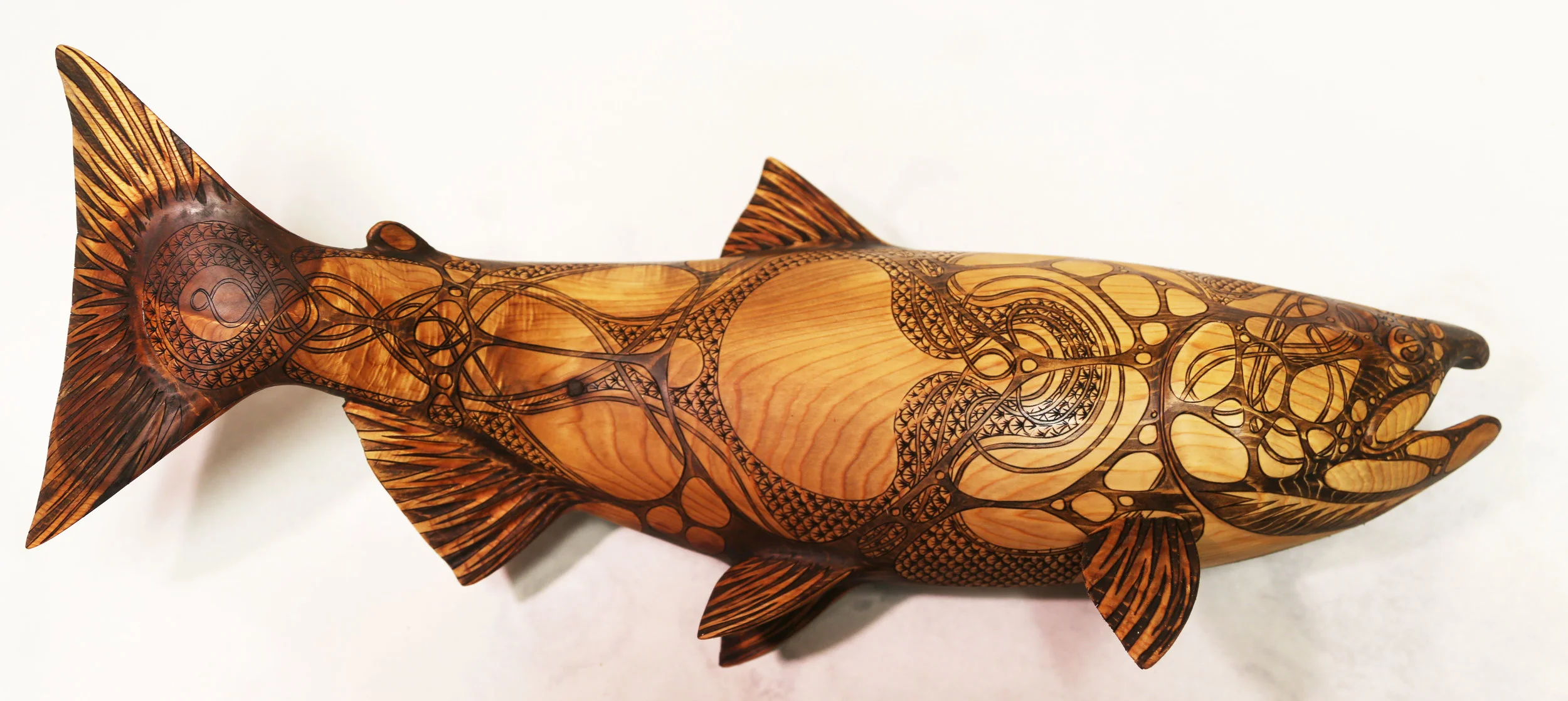 Skeena Coho 46 - 24x10x6", cedar, Roderick Brown, 2018 - sold