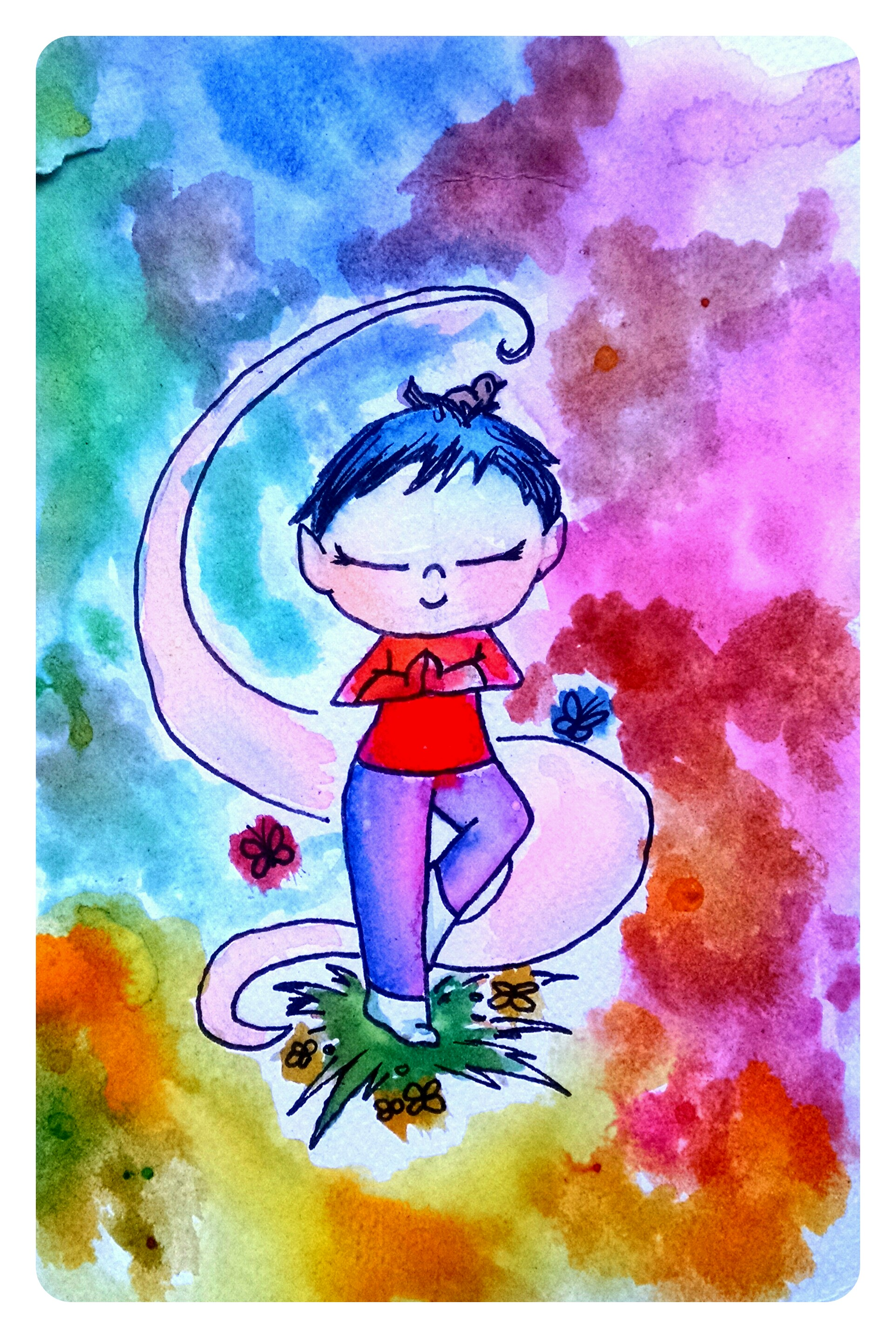  "Simple Happy Pose" Portrait of a Yogi by my niece Jayme Murphy. Needless to say, I am a very proud auntie! 