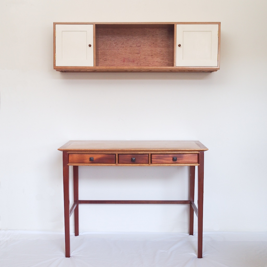 Over the Desk Wall Cabinet with Light Bar