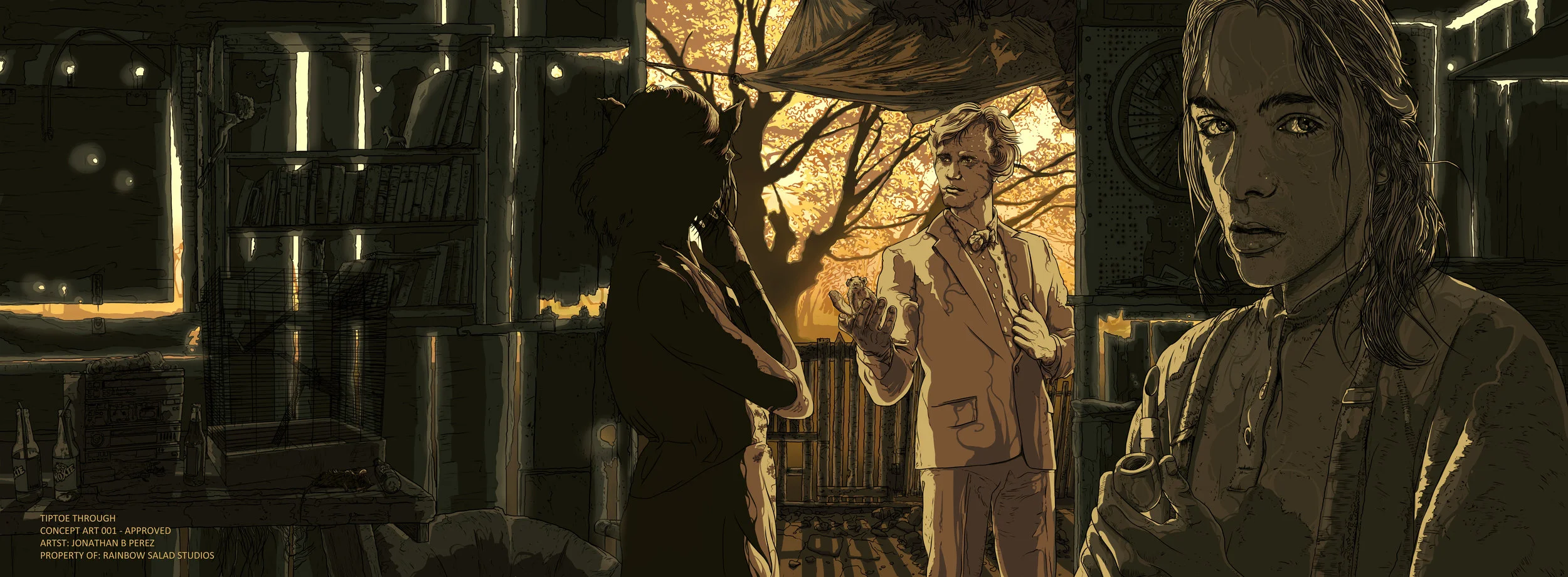 Concept piece 001 for the feature film " Tiptoe Through" Original artwork by Jonathan B Perez ©