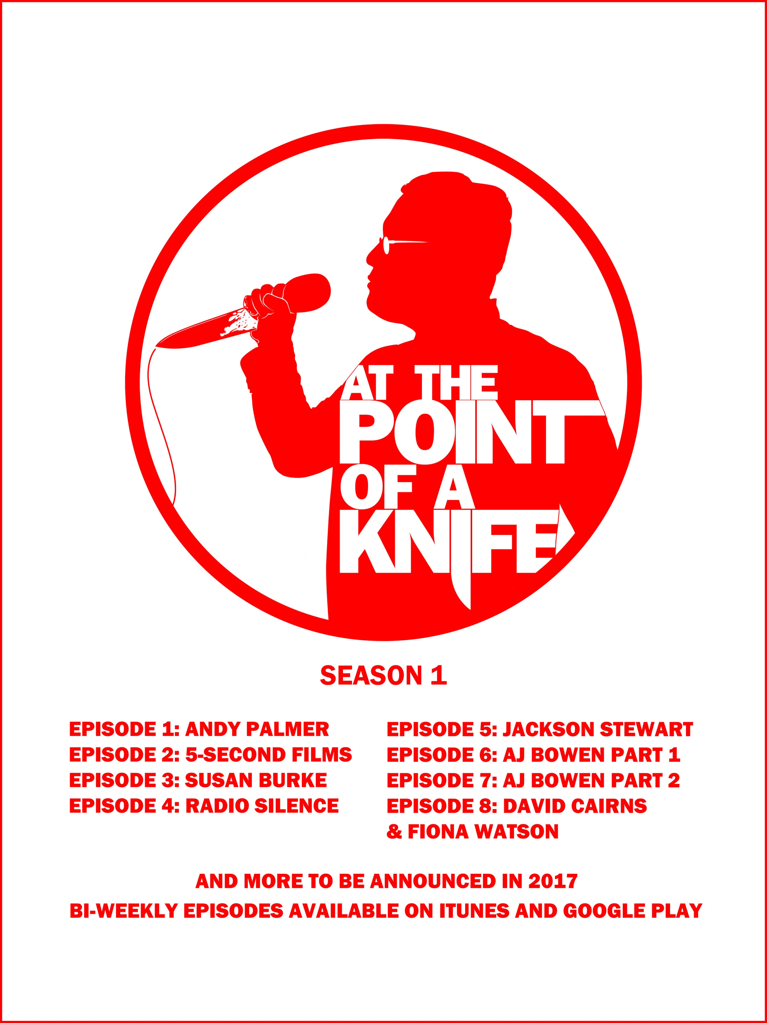Season Roster poster for Season one of “At The Point of a Knife” hosted by Eric Navarrette Original artwork by Jonathan B Perez ©