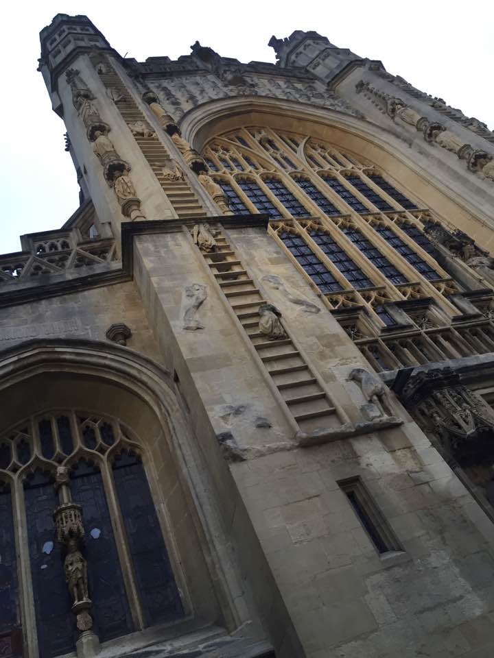 Angels climbing the Bath abbey