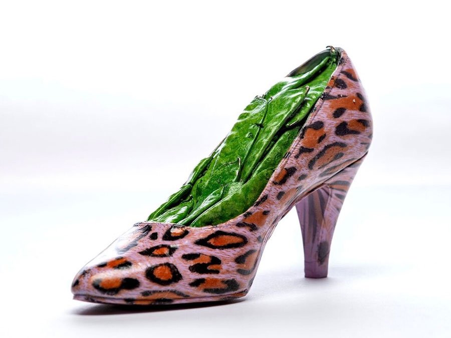 steve-tobin-sculptor-bronze-shoes-snow-peas-pink-leopard.jpg