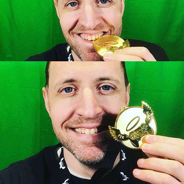 Look what I got today! Cool timing #extralife2017 #goldmedal #forthekids #olympicspirit🏅