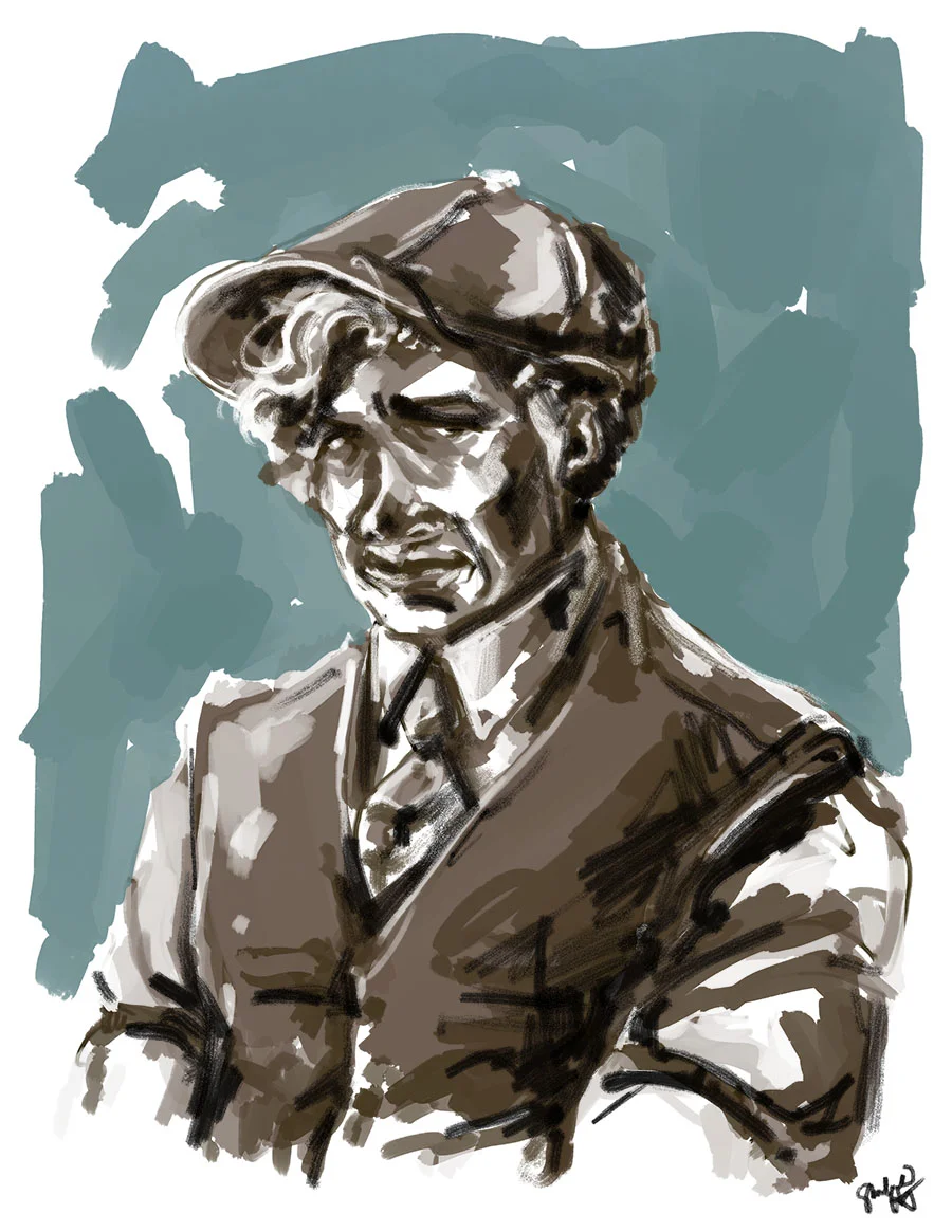 daily doodle -- newsboy hat and waistcoat circa 1922