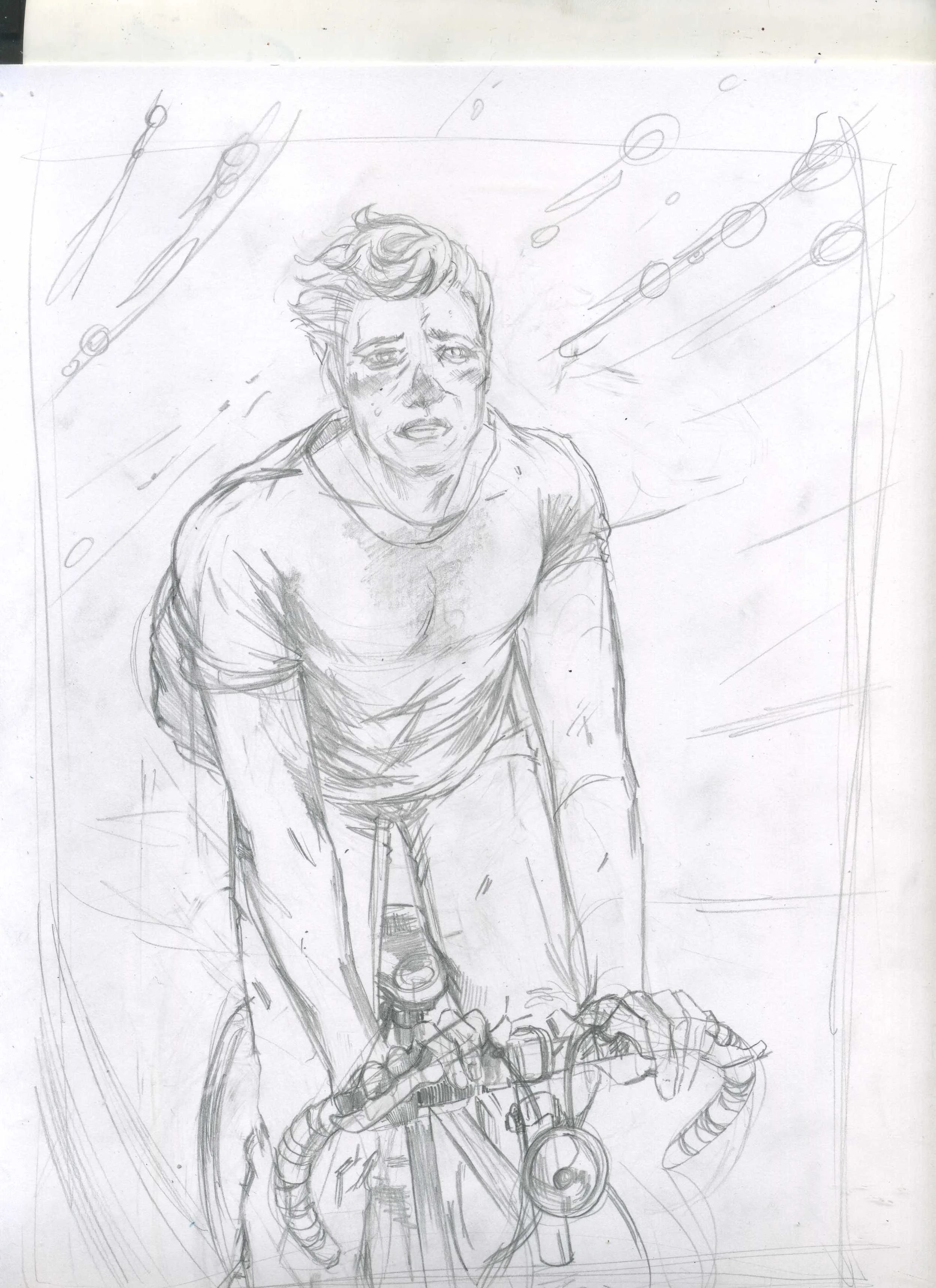 rough sketch for 'ollie' inks