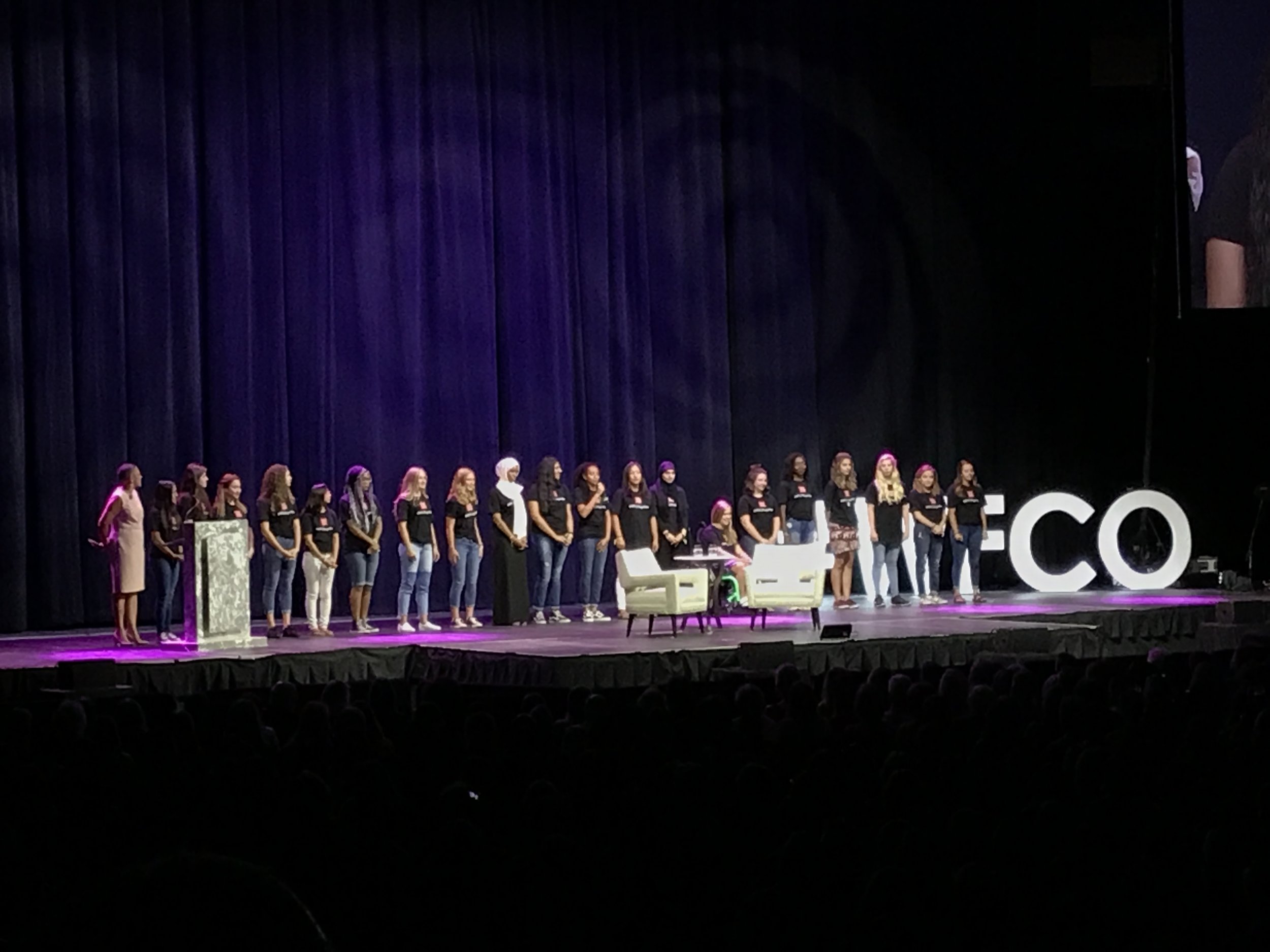 Photo of The Women's Foundation's Leadership Council 2017 Cohort. No pictures of Michelle Obama were allowed during her chat with Lauren Casteel.