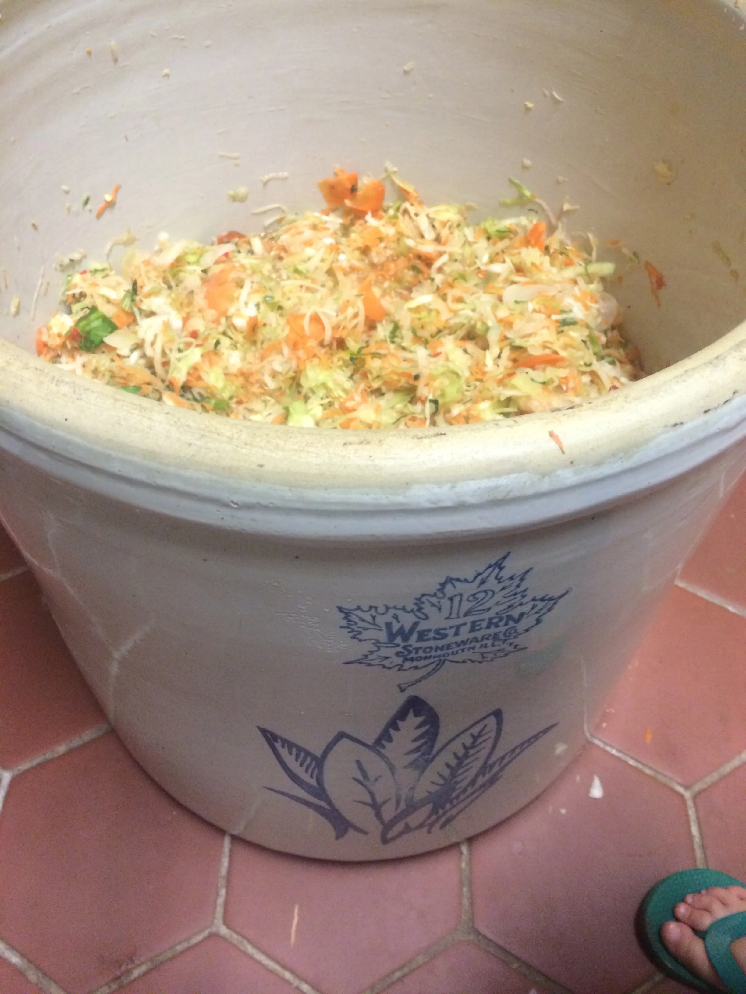 We had a lot of cabbage and turnips in our fridge, too. Made a big crock of kimchi!