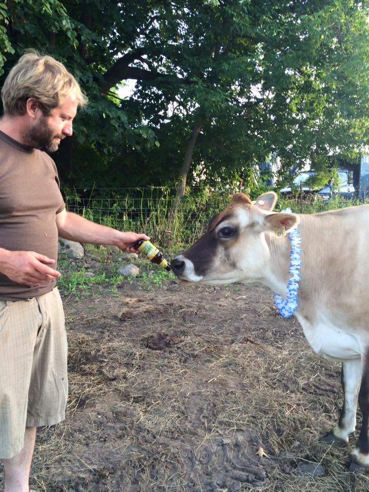  Langua getting in on the party with our friend and neighbor farmer Jason from Steady Hand Farm. 