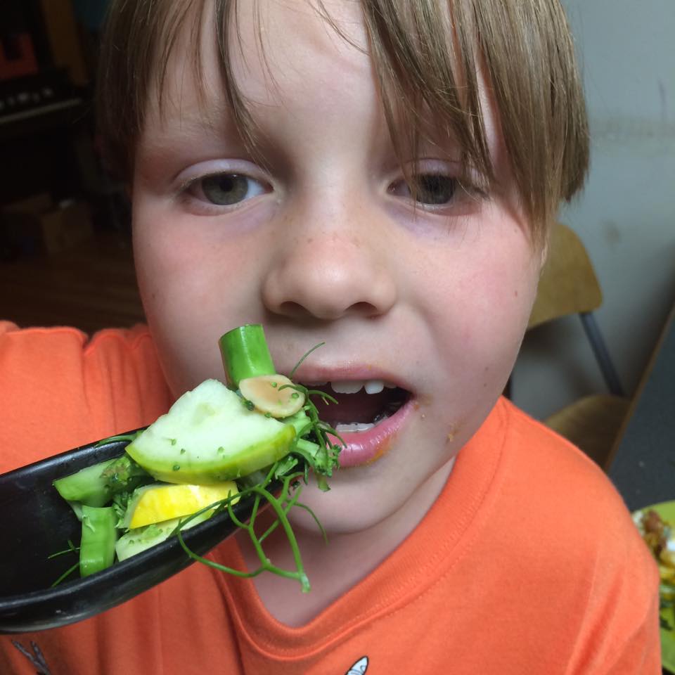  Otto eating his salad 