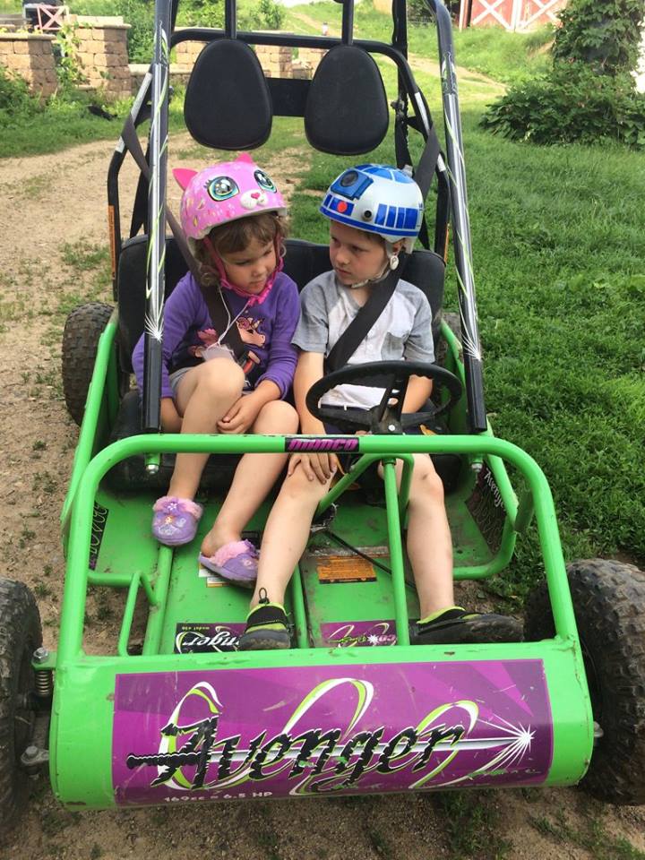  Happy Summertime!  Thanks for the go-cart, Grandpa Mark.  Otto invites you to the farm for a ride anytime! 
