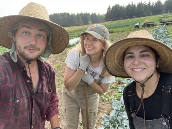  Our amazing farm crew!  Ben, Alayna, and Magdalen! 