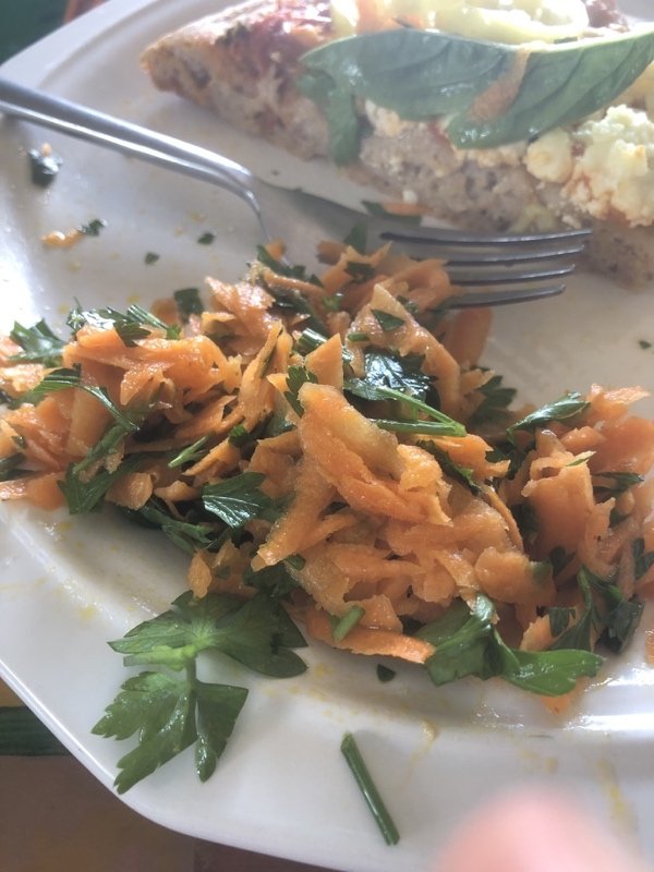  lunch made by Ben.  The best carrot salad I’ve ever eaten! 