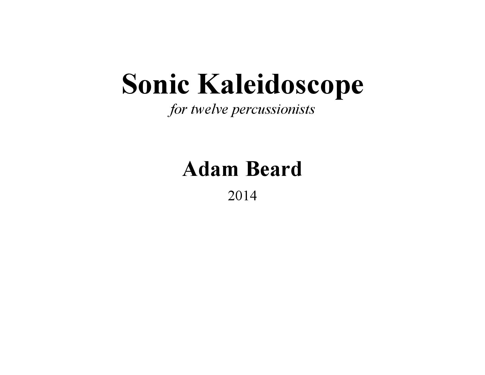 Timestreams - for solo percussion — Adam Beard