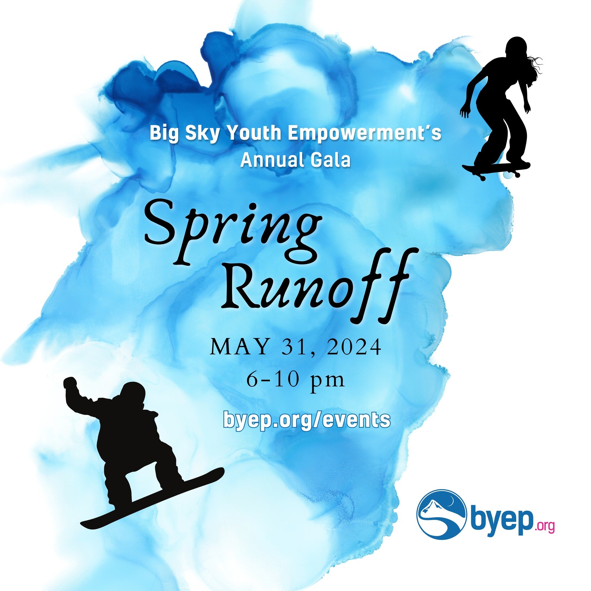 Spring is here! And with that, it's time for Big Sky Youth Empowerment's annual Spring Runoff gala on Friday, May 31, from 6-10 pm 💙🏂

BYEP invites you to join us on our mission to create transformative, even life-saving programs for vulnerable tee