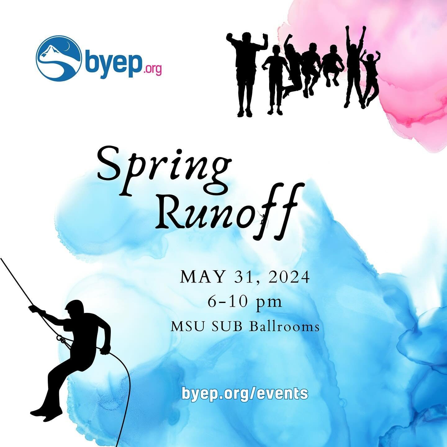 Join us for BYEP&rsquo;s Spring Runoff Gala!
Friday, May 31, 2024 &bull; 6-10 PM 
Dinner &bull; Hosted Bar &bull; Silent and Live Auction &bull; BYEP Teen Speakers

We believe that by being there for teens and providing an in depth support system thr