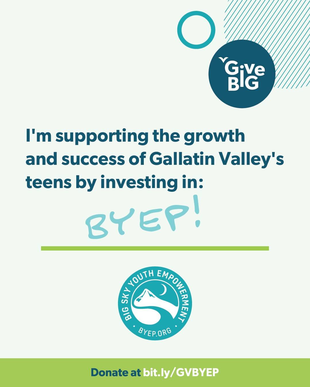 Let's goooooooo! @givebiggv has officially begun! 

Here&rsquo;s how you can support us during this special day of giving:

🎿 Like &amp; share our posts
⛰️ Spread the word about BYEP
📍 Join us @steepmtntea.bzn tomorrow from 11 AM &ndash; 6 PM
🏂 Co