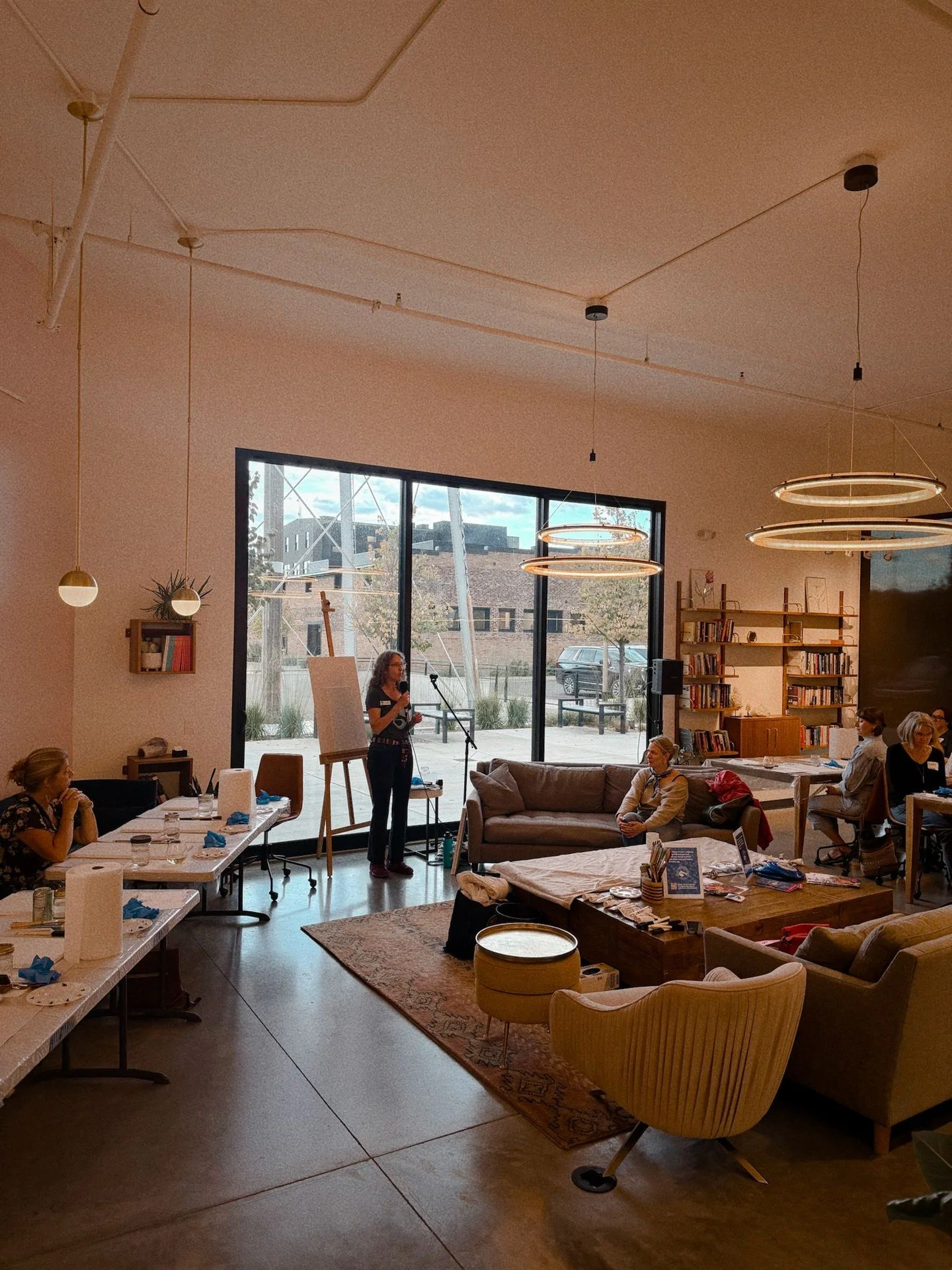 The rain came down hard last week, wind swirling leaves outside the big windows at Sky Oro. Inside, though, it was all warmth, laughter, and color.

Twenty-five women gathered for BYEP&rsquo;s Paint &amp; Sip workshop &mdash; brushes in hand, hearts 