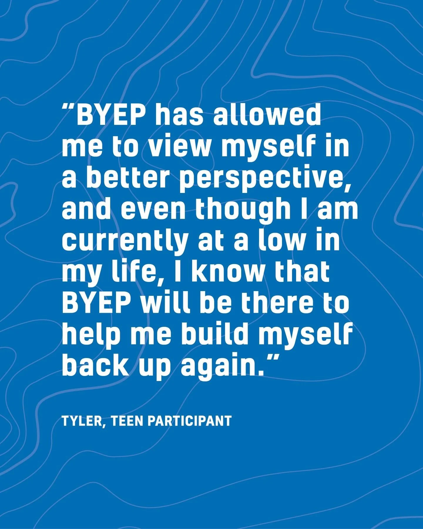 Behind every quote is a teen who found connection, confidence, and care.

Give before the year ends to help the next teen find the same.

Visit byep.org/donate or the link in our bio