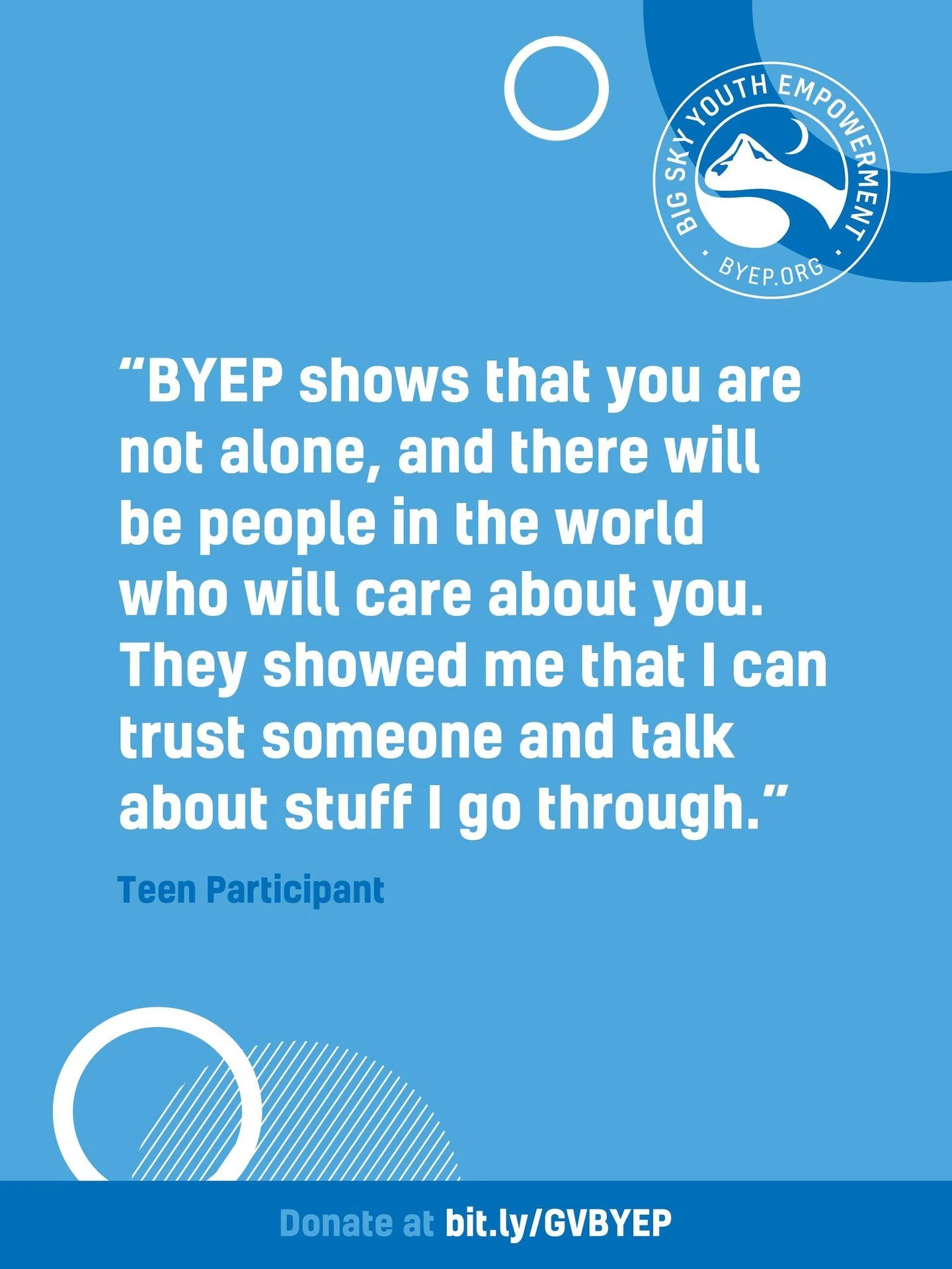 No one tells the story better than those living it.

These words come straight from teens at BYEP, honest and powerful.

YOU can help us reach our $50,000 goal!

🎿 Like &amp; share our posts
⛰️ Spread the word about BYEP
🏂 Comment with your favorit