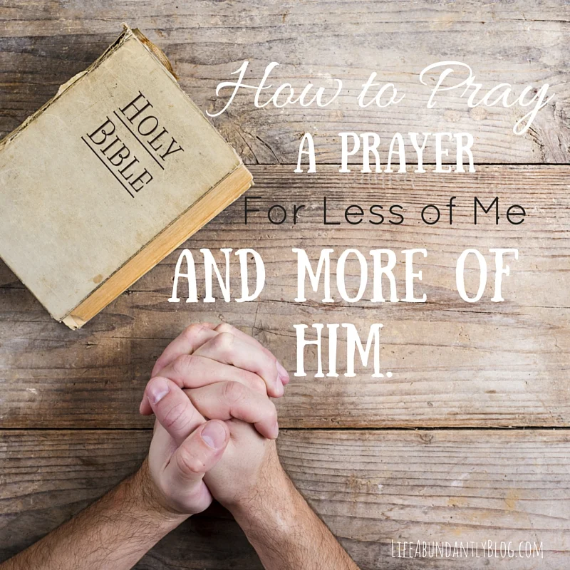 A Prayer for Less of Me