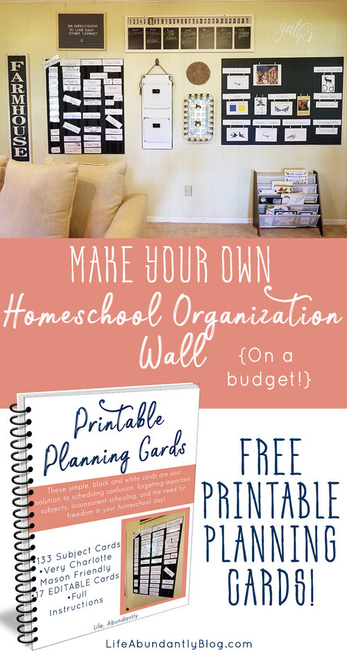 Make Your Own Homeschool Organization Wall Free Printable Planning Cards