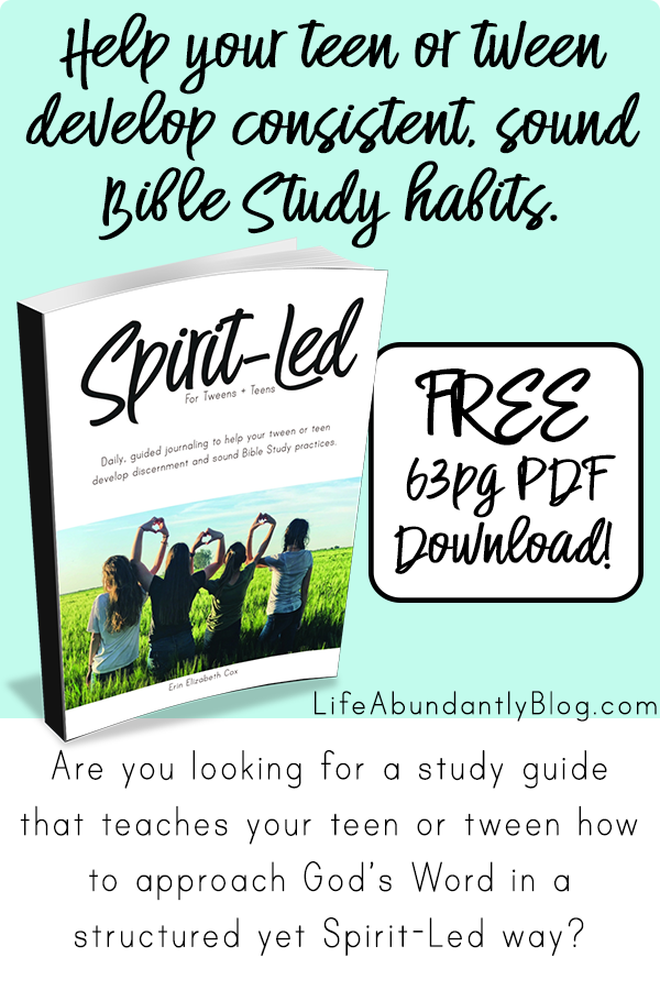 Spirit Led Teaching Your Teen Or Tween To Study God S Word With Purpose Life Abundantly