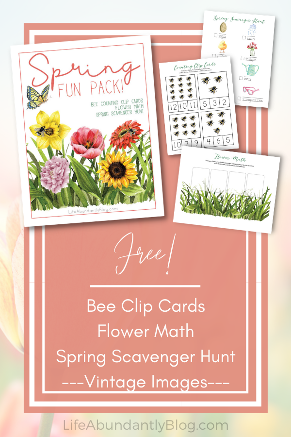 FREE Spring Fun Pack! Have a fun afternoon outside with math explorations and a fun spring scavenger hunt!