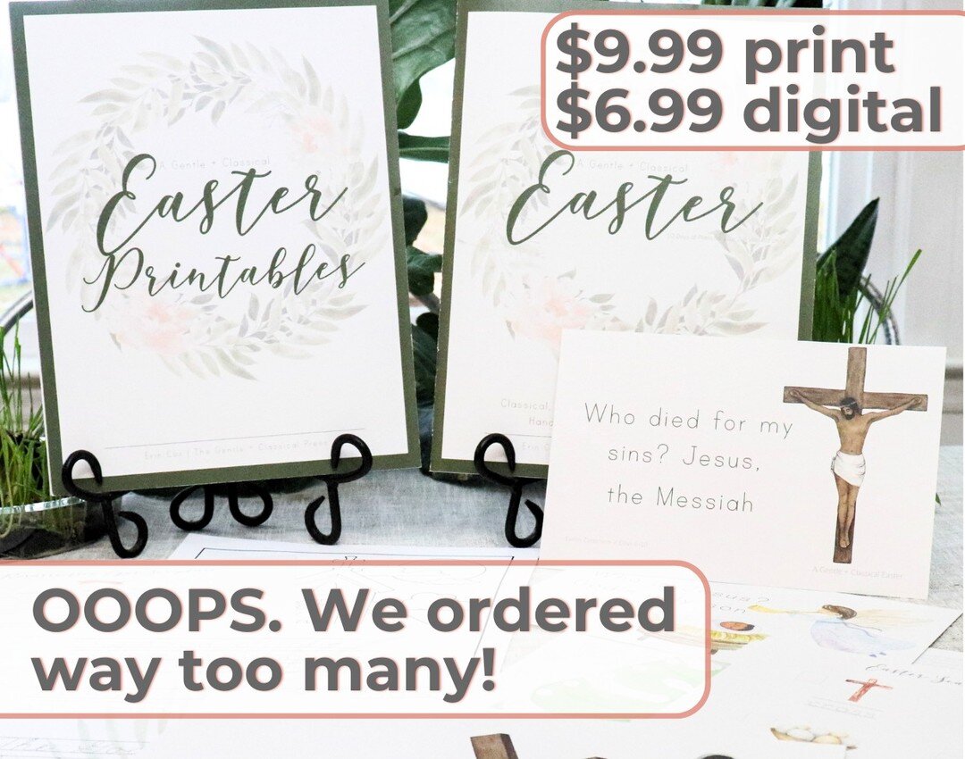 I don't want to have to throw these away!

I hate to do this because I know people already ordered our Easter curriculum at a higher price, but math is hard y'all. I ordered too many of the printed curriculum again this year. 

This curriculum includ