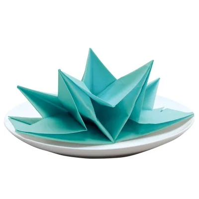 Aqua Fancy Fold Napkins.jpg