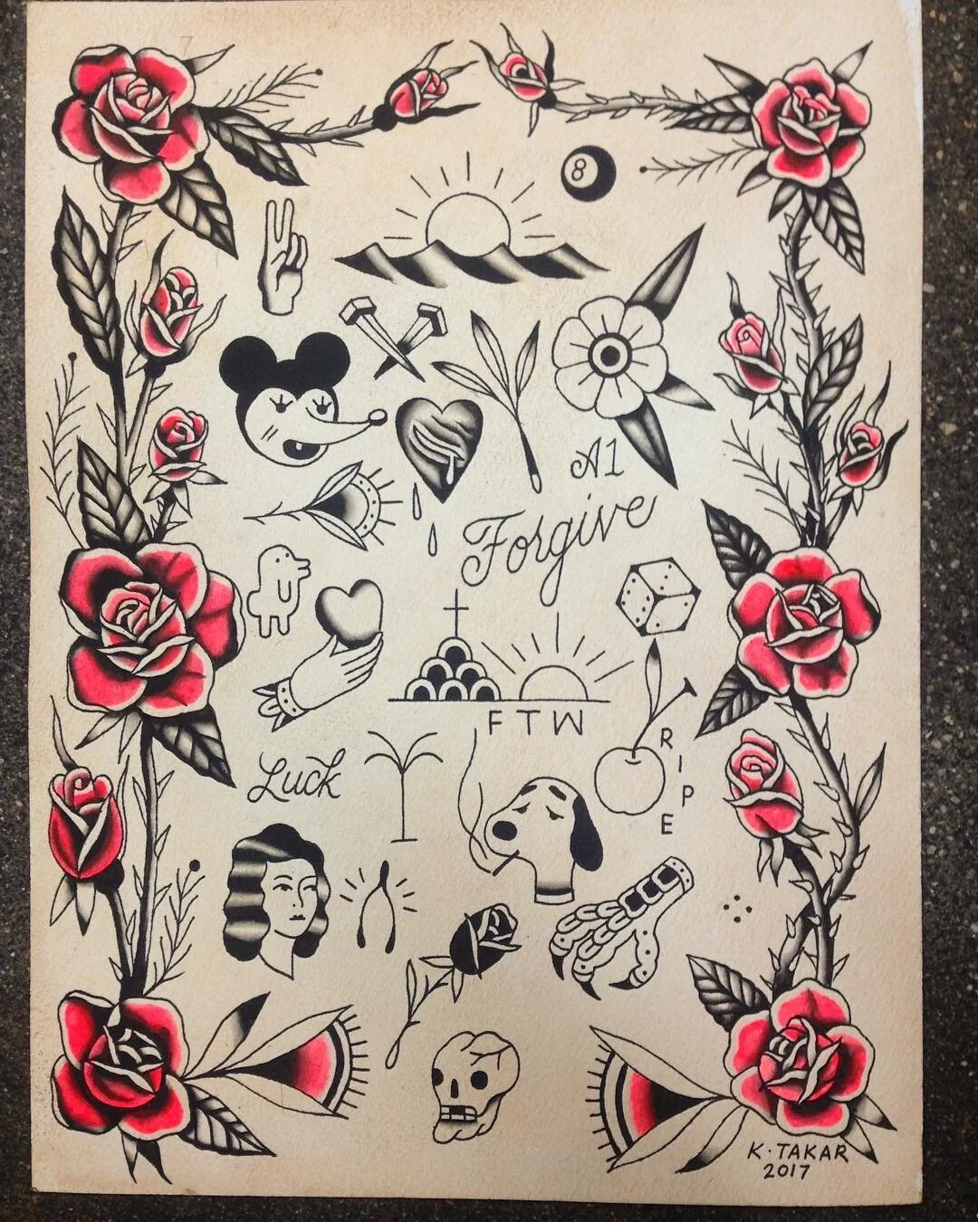 TATTOO FLASH BY KENNY TAKAR