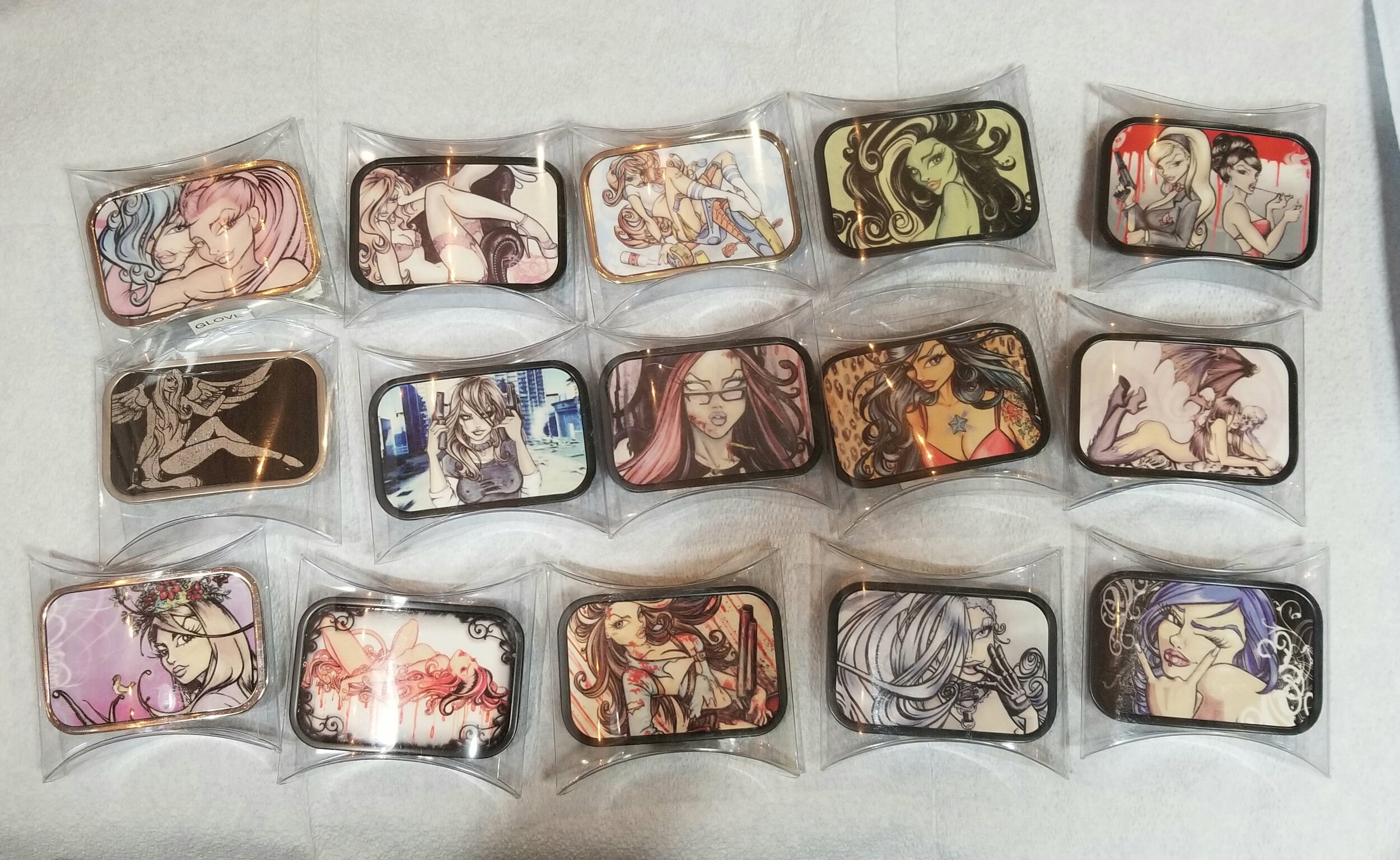 Vintage Sexy Ink Girls Belt Buckles