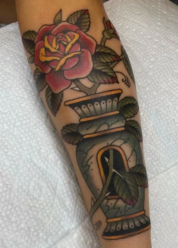 young rose vase portol traditional thorn plant.JPG