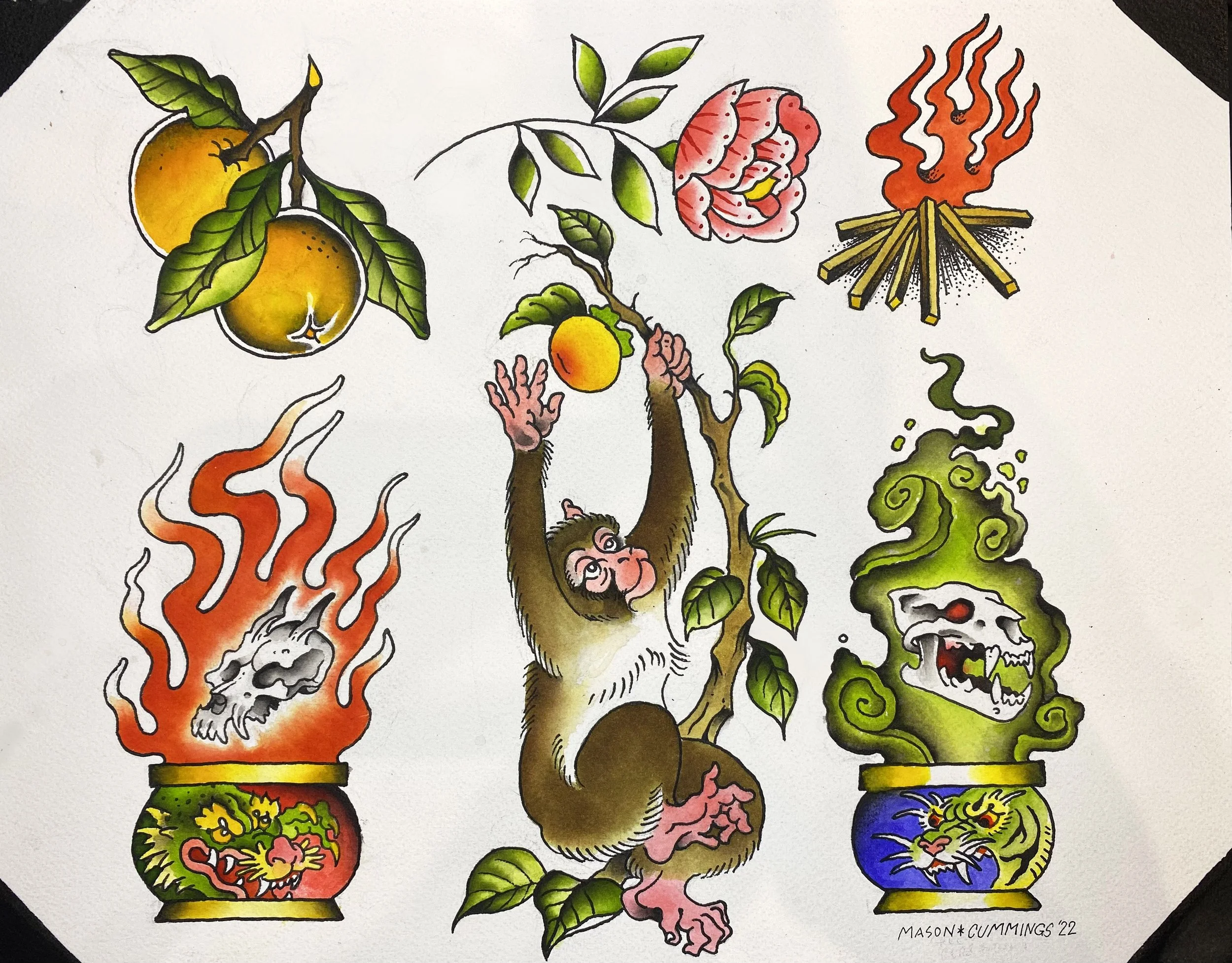cummings oranges tangerine flower skull magic enchantment fire monkey fruit.jpg