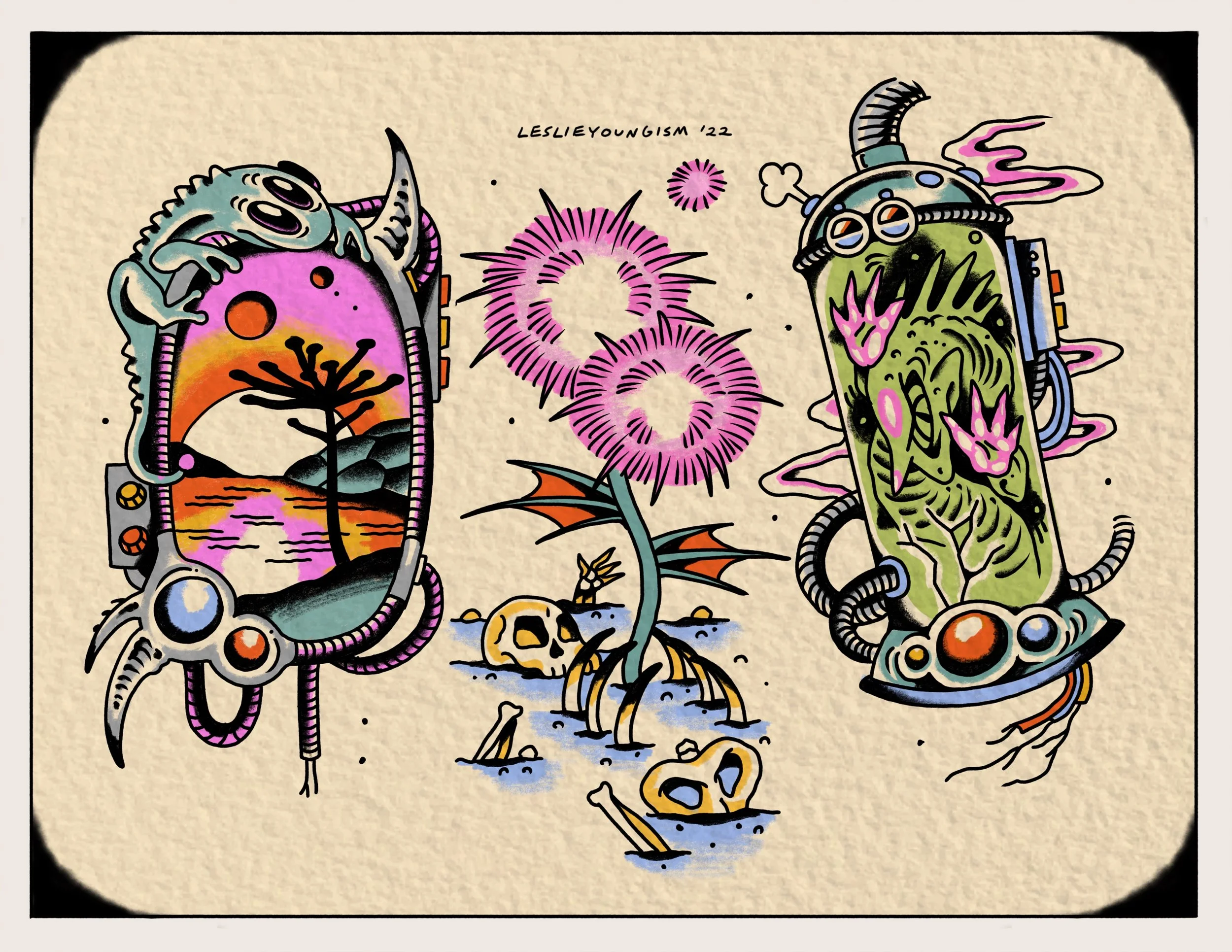 young alien test tube creature portal bones skull magic vista lighter version