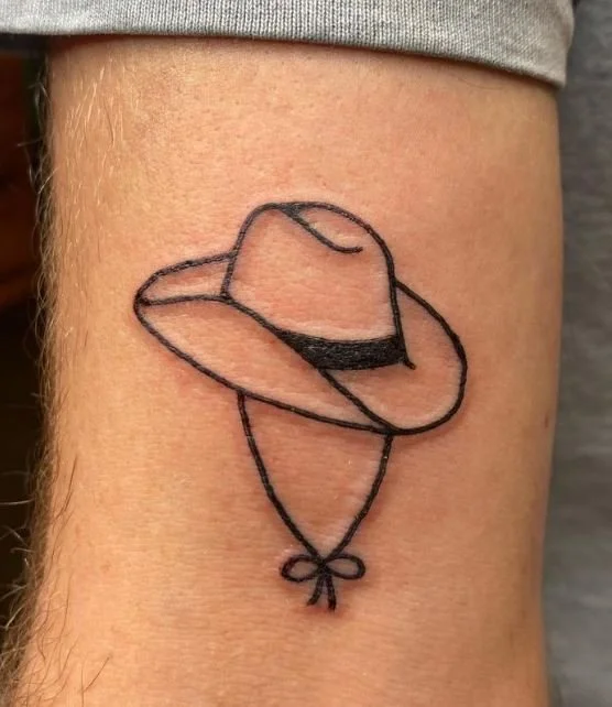 cummings cowboy hat linework sombrero western Tattoo Los Angeles