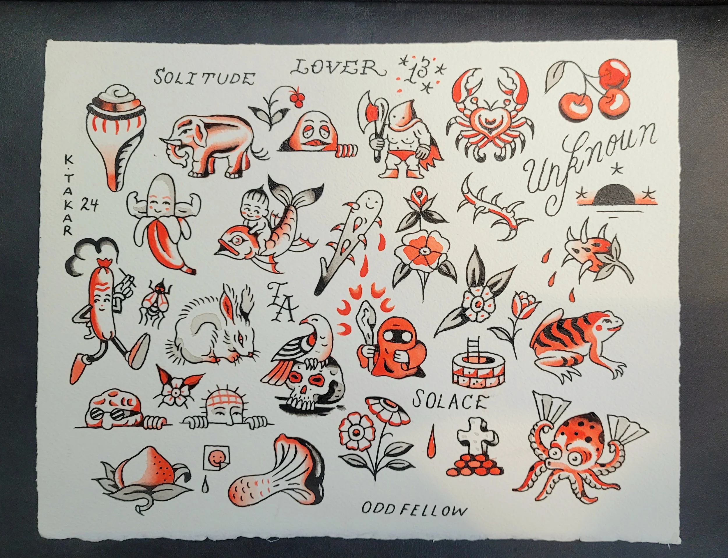 takar shell elephant banana muscle crab club weapon kewpie fish bunny rabbit LA wiener crow skull well frog octopus strawberry peach mushroom cross cherry cherries unknown font fly fri friday the 13th