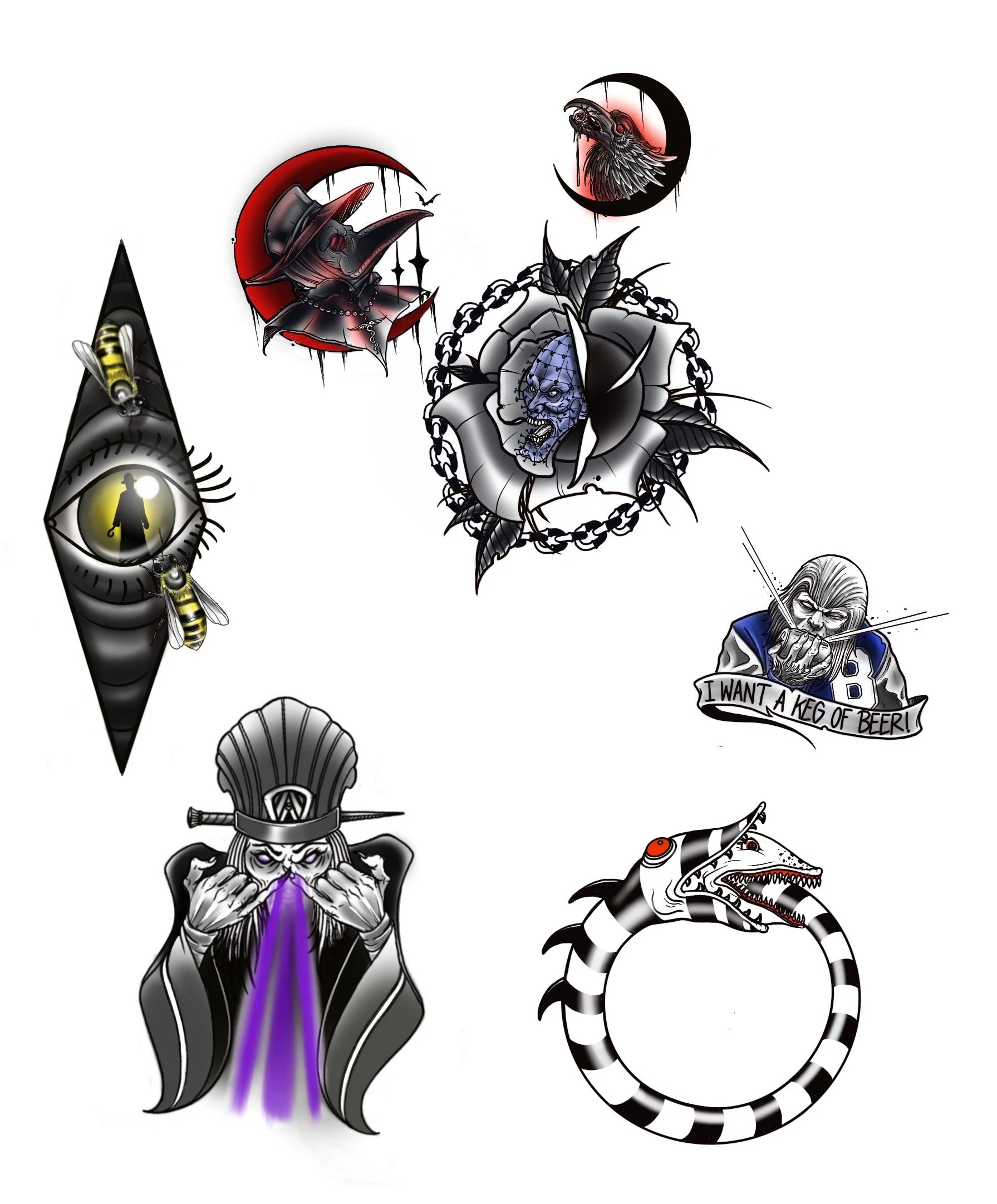 AVAILABLE TATTOO FLASH BY ADAM PARROT