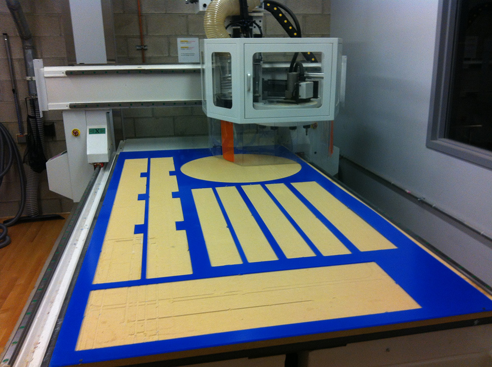 The CNC (compter numeric controlled) mill used to cut the larger pieces of acrylic.