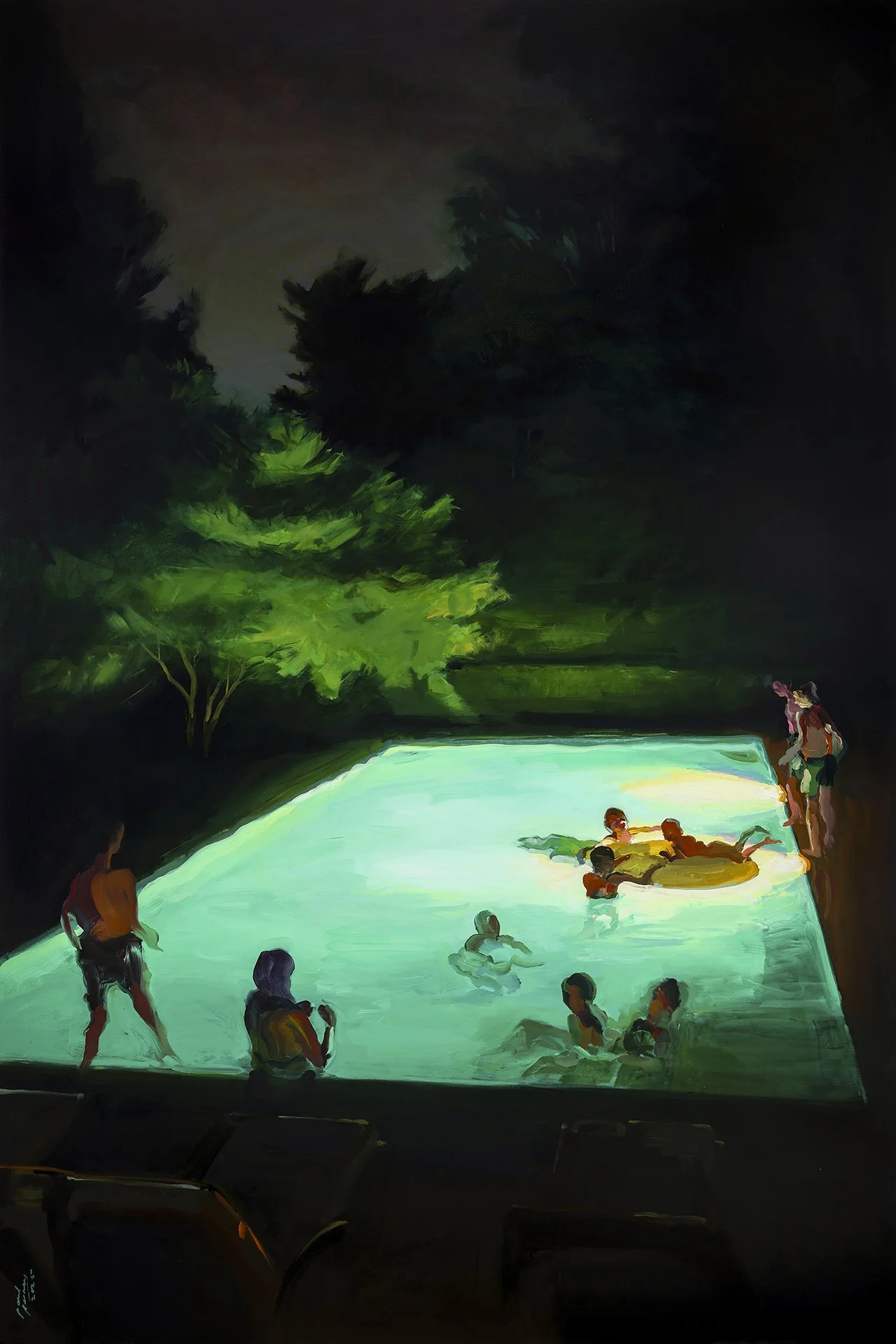 Night Swim, Oil on Linen, 48"x72"