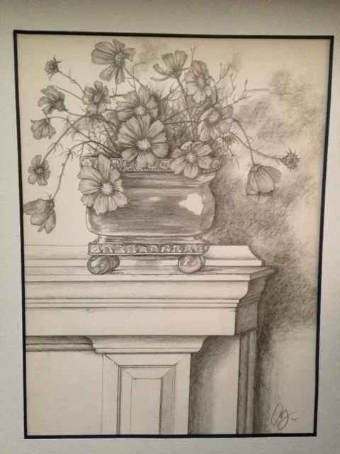 Flowers on mantel