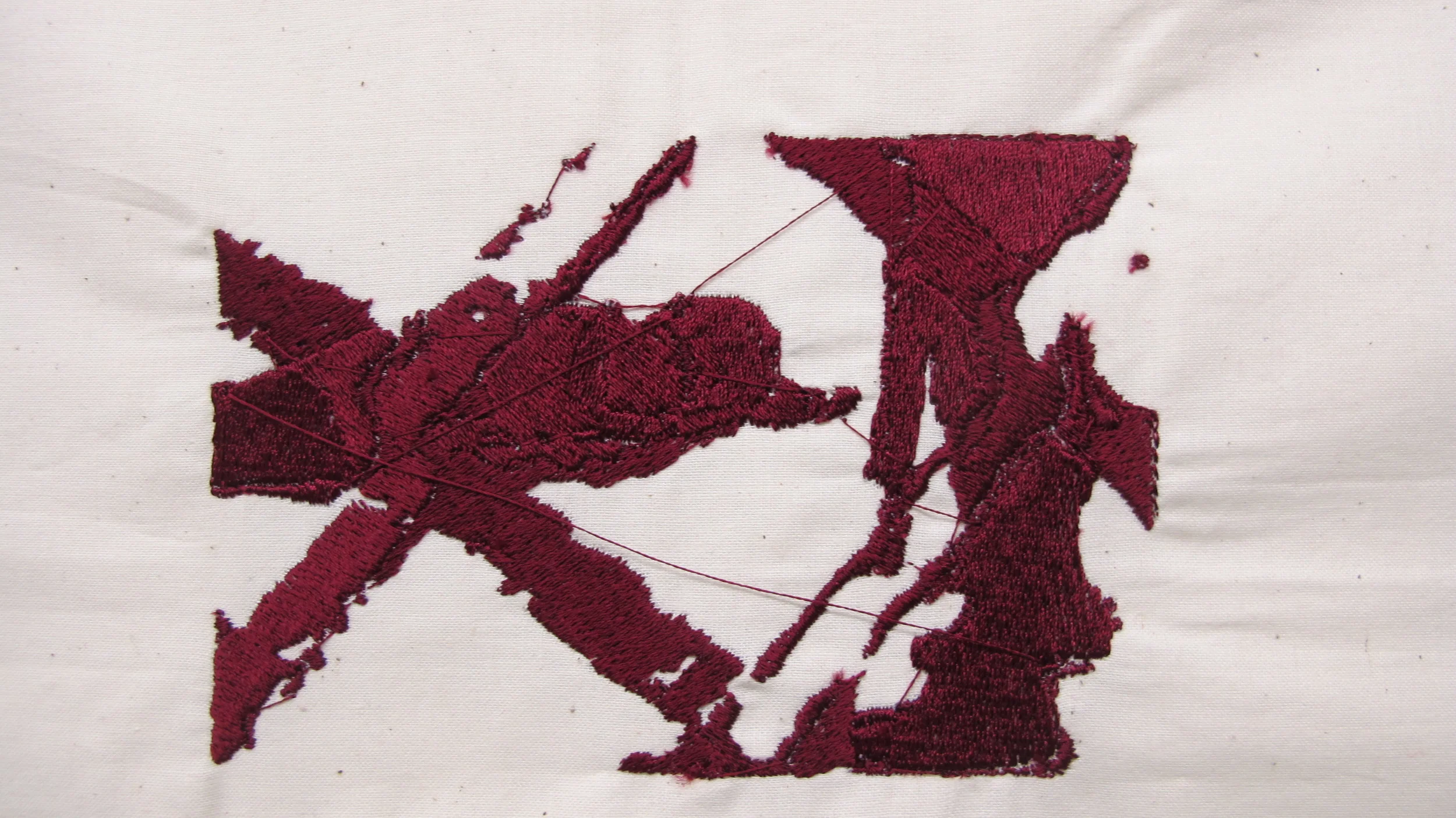 Research Study 2 (muerta)2015Unbleached Muslin, polyester thread, cottonSo obscured is the spread of information in such a violent city that even the deaths of those involved are often times assigned a number and lumped into larger cases, thus never…