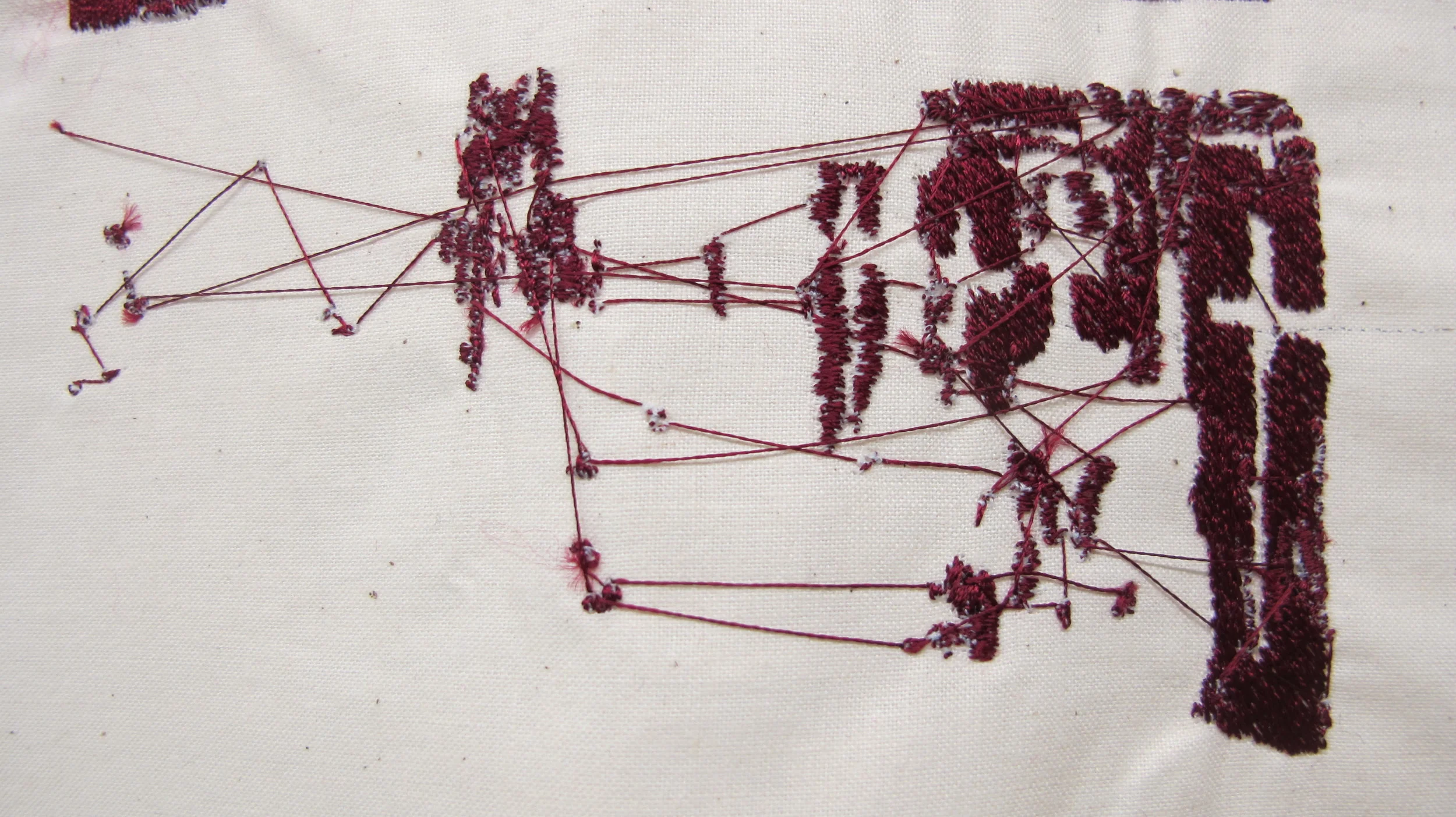 Research Study 3 (Monument)2015Unbleached Muslin, polyester thread, cotton, wireMonuments, like the thread in this study, tend to just weather away in the city. By having conversations with the associations involved in campaigning for these victims,…