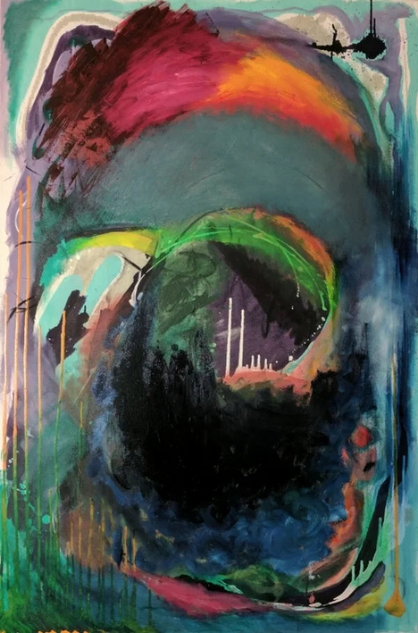 "The Bright and The Dark”, 2017, oil on canvas, 31.75" x 48"