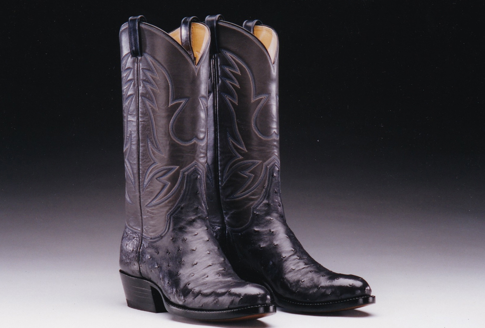 Ostrich and Calf Leather Boots