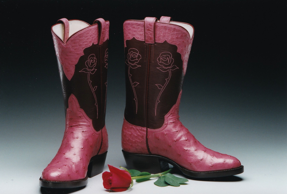 Texas Rose with Ostrich Leather
