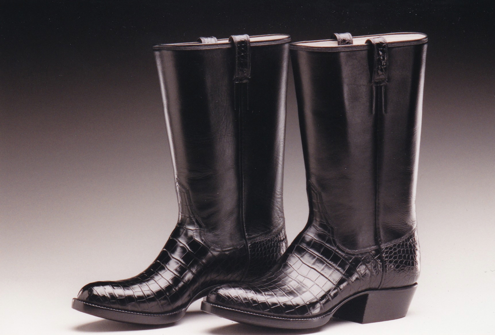 Handsome Black Crocodile Leather Boots