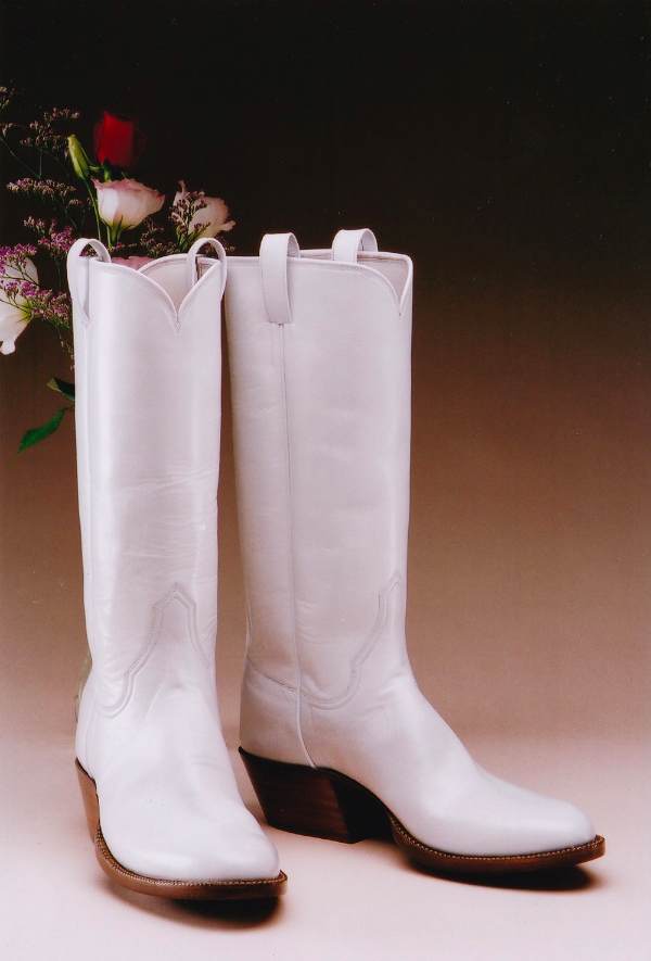 Elegant White Wedding Western Boots