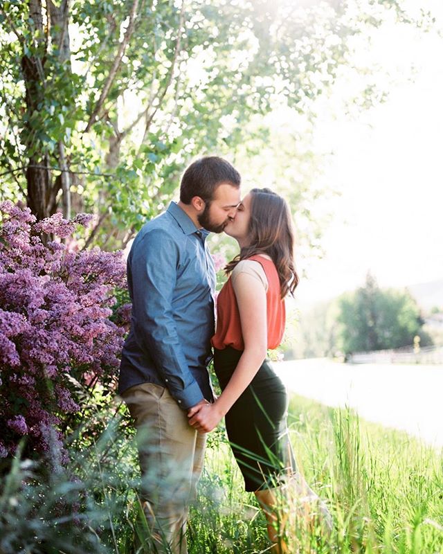 Give me all the floral bushes and all the engagement sessions! 😍 #portra160 #pentax645n #thefindlab #filmisnotdead #believeinfilm #kodak #utahportraitphotographer #utahengagementphotographer
