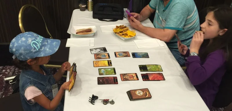 Some Lost Cities; utterly pleasant being able to just sit back and watch the kids play, with NO interaction from the adults (except for some scoring help).